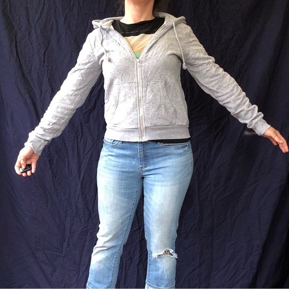 Grey hoody with black arm stripe - Picture 3 of 8